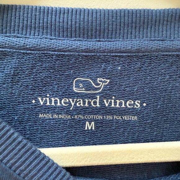 Vineyard Vines Men’s Crewneck Cotton Logo Sweatshirt Embroider Blue Size Medium - Picture 3 of 4